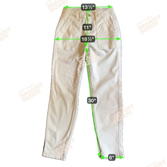 Judy Blue Relaxed Fit High Rise Cargo Style White Jeans 30” Inseam Size 5/27 - Picture 6 of 10